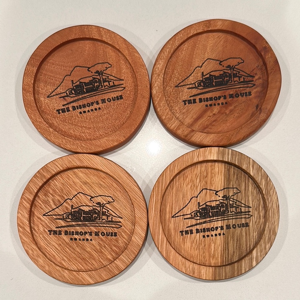 Bishops House Rwanda Wooden Coasters Set of 4